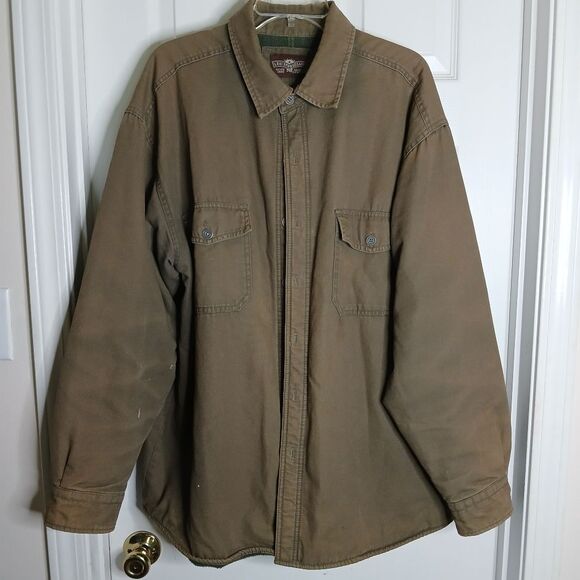 Men's Vintage Levi Green / Brown Chore Jacket Sz XL - Picture 1 of 10